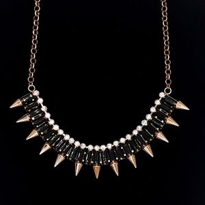 Rhinestone and studed necklace